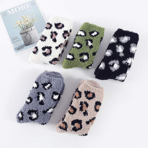Women's Fuzzy Slipper Socks – Warm, Fluffy & Cozy Crew Socks for Winter Comfort