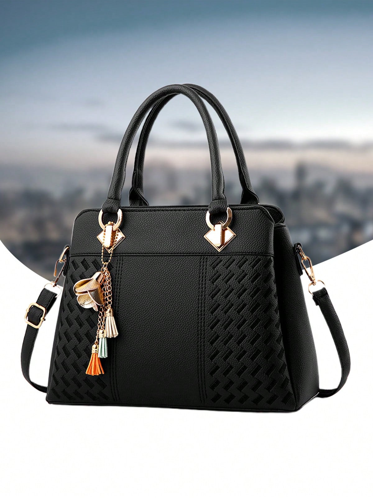 Women's Stylish Tote Bag - Black