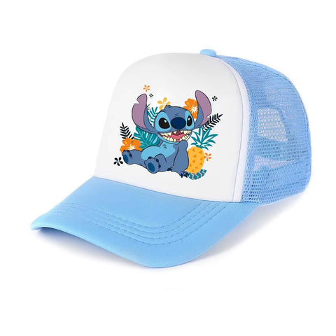 Stitch Mesh Sun Hat for Kids – Adjustable Breathable Baseball Cap 