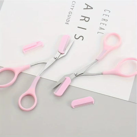 Stainless Steel Eyebrow Scissors with Comb 