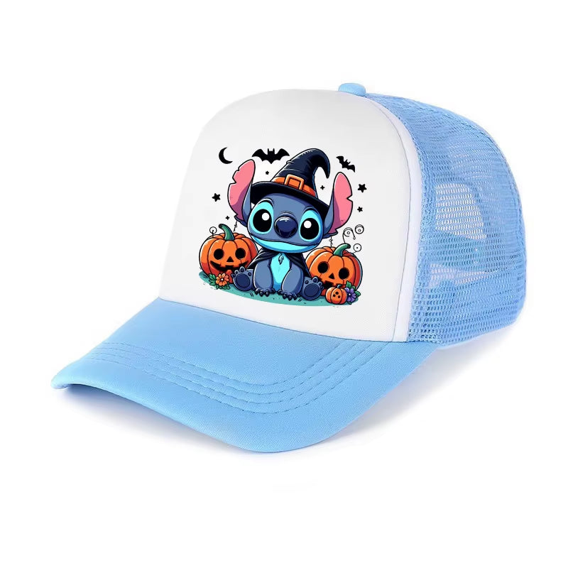 Stitch Mesh Sun Hat for Kids – Adjustable Breathable Baseball Cap 