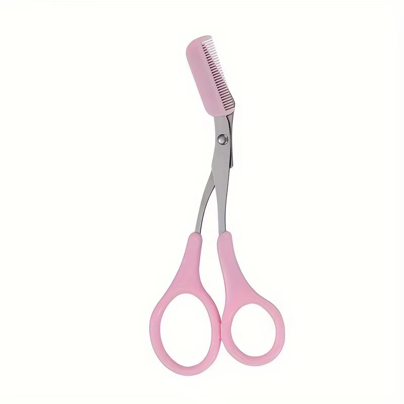 Stainless Steel Eyebrow Scissors with Comb 