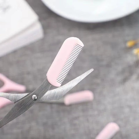 Stainless Steel Eyebrow Scissors with Comb 