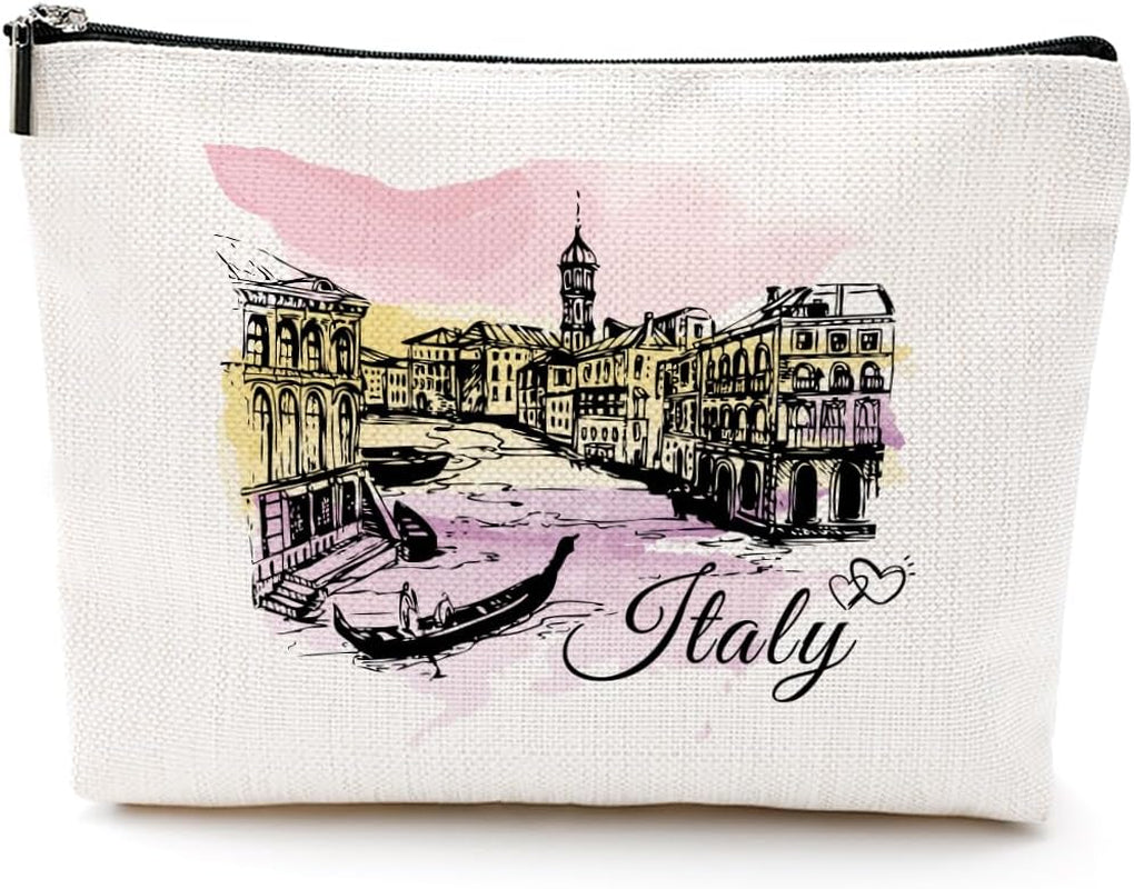 Italy Travel Makeup Bag – Funny Italian Cosmetic Pouch, Perfect Souvenir or Gift for Women, Friends & Bridesmaids