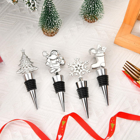 4-Pack Christmas Wine Bottle Stoppers 