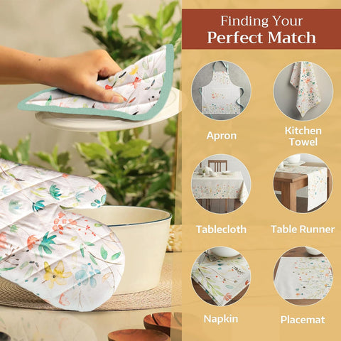 Maison d'Hermine 100% Cotton Oven Mitt – 7x13” Heat-Resistant Glove for Cooking, Baking & BBQ (Colmar, 1-Pack)