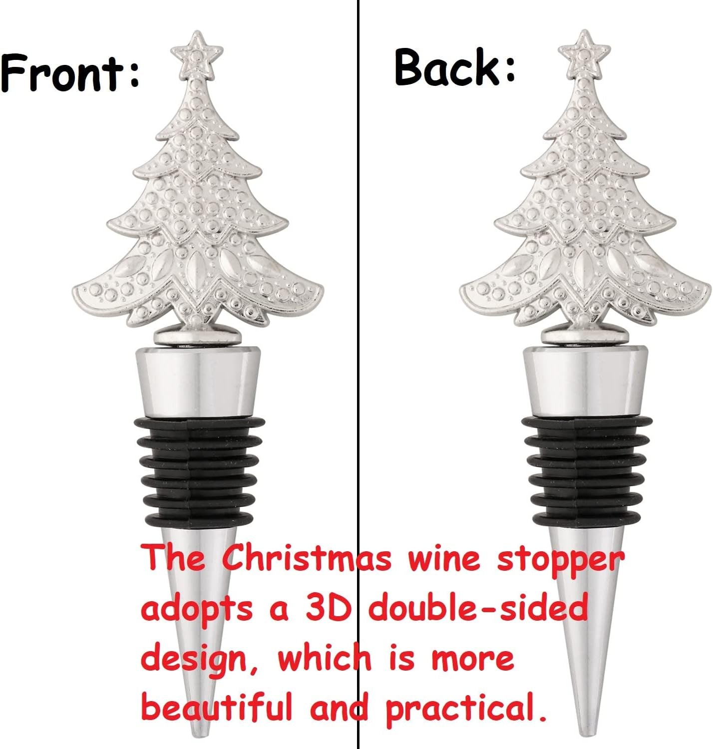 4-Pack Christmas Wine Bottle Stoppers 