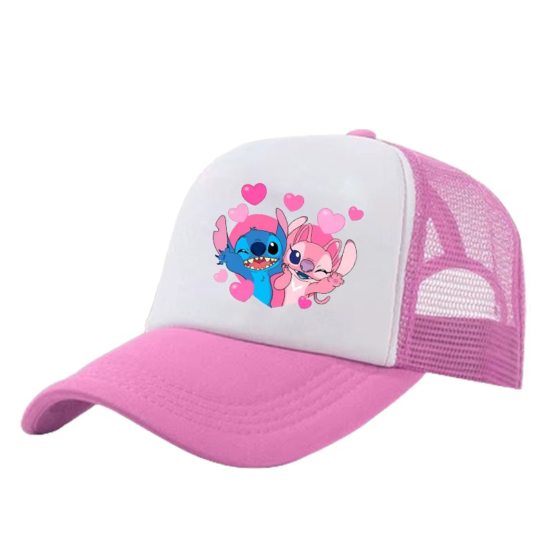 Stitch Mesh Sun Hat for Kids – Adjustable Breathable Baseball Cap 
