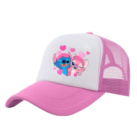 Stitch Mesh Sun Hat for Kids – Adjustable Breathable Baseball Cap 