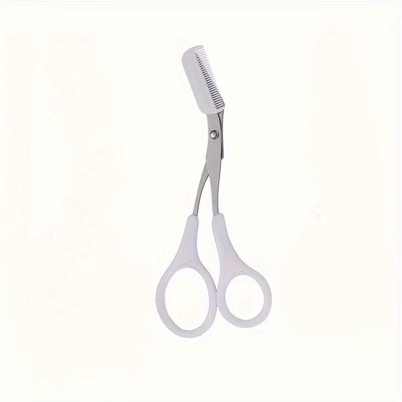 Stainless Steel Eyebrow Scissors with Comb 