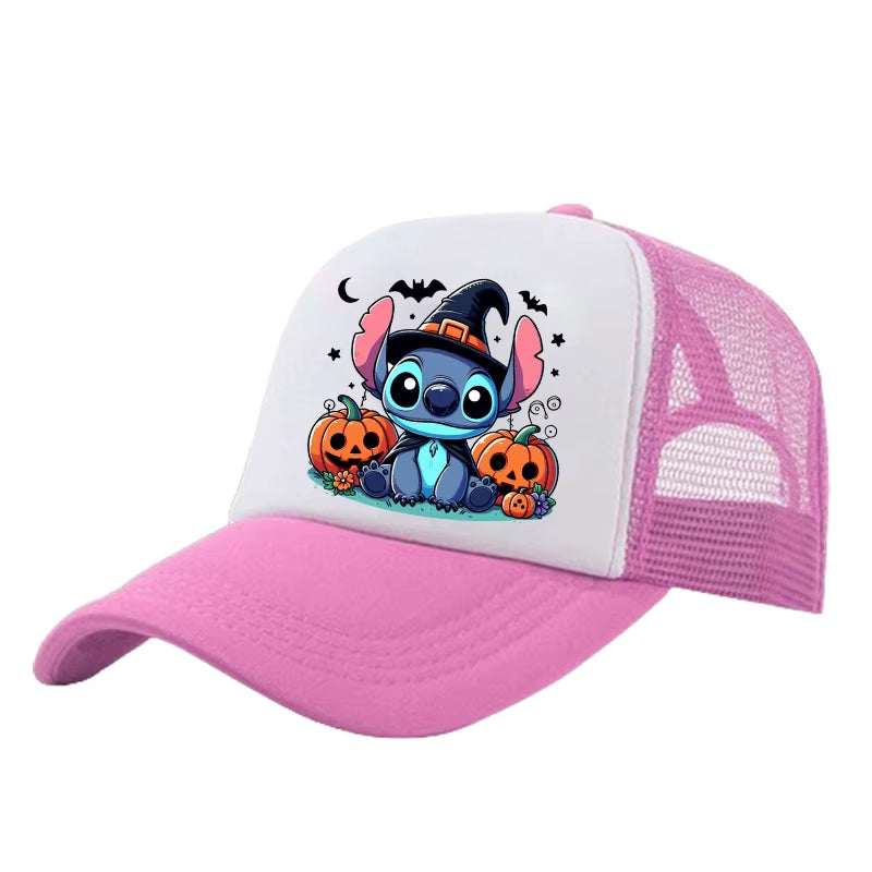 Stitch Mesh Sun Hat for Kids – Adjustable Breathable Baseball Cap 