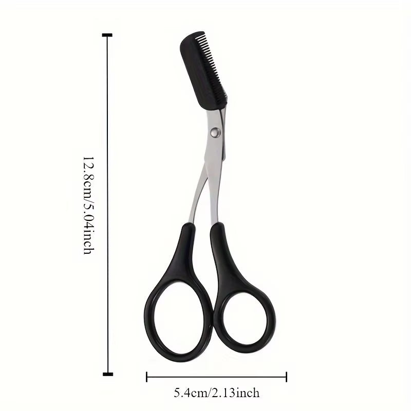 Stainless Steel Eyebrow Scissors with Comb 