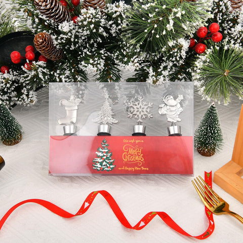 4-Pack Christmas Wine Bottle Stoppers 
