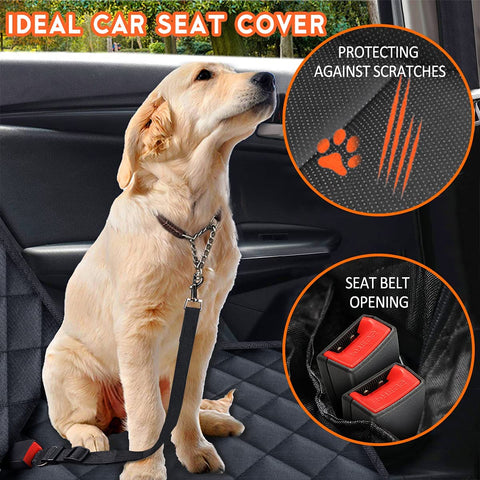 Waterproof Dog Car Seat Cover – Non-Slip Back Seat Protector with Armrest Fit for Cars, Trucks & SUVs (Black)