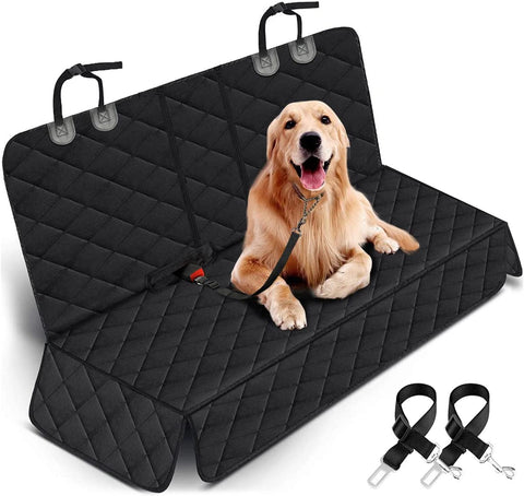 Waterproof Dog Car Seat Cover – Non-Slip Back Seat Protector with Armrest Fit for Cars, Trucks & SUVs (Black)