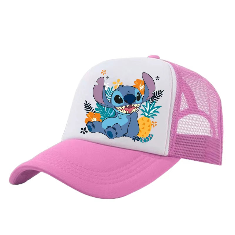 Stitch Mesh Sun Hat for Kids – Adjustable Breathable Baseball Cap 