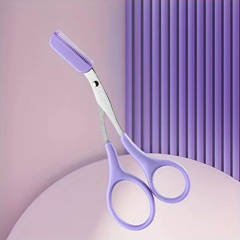 Stainless Steel Eyebrow Scissors with Comb 