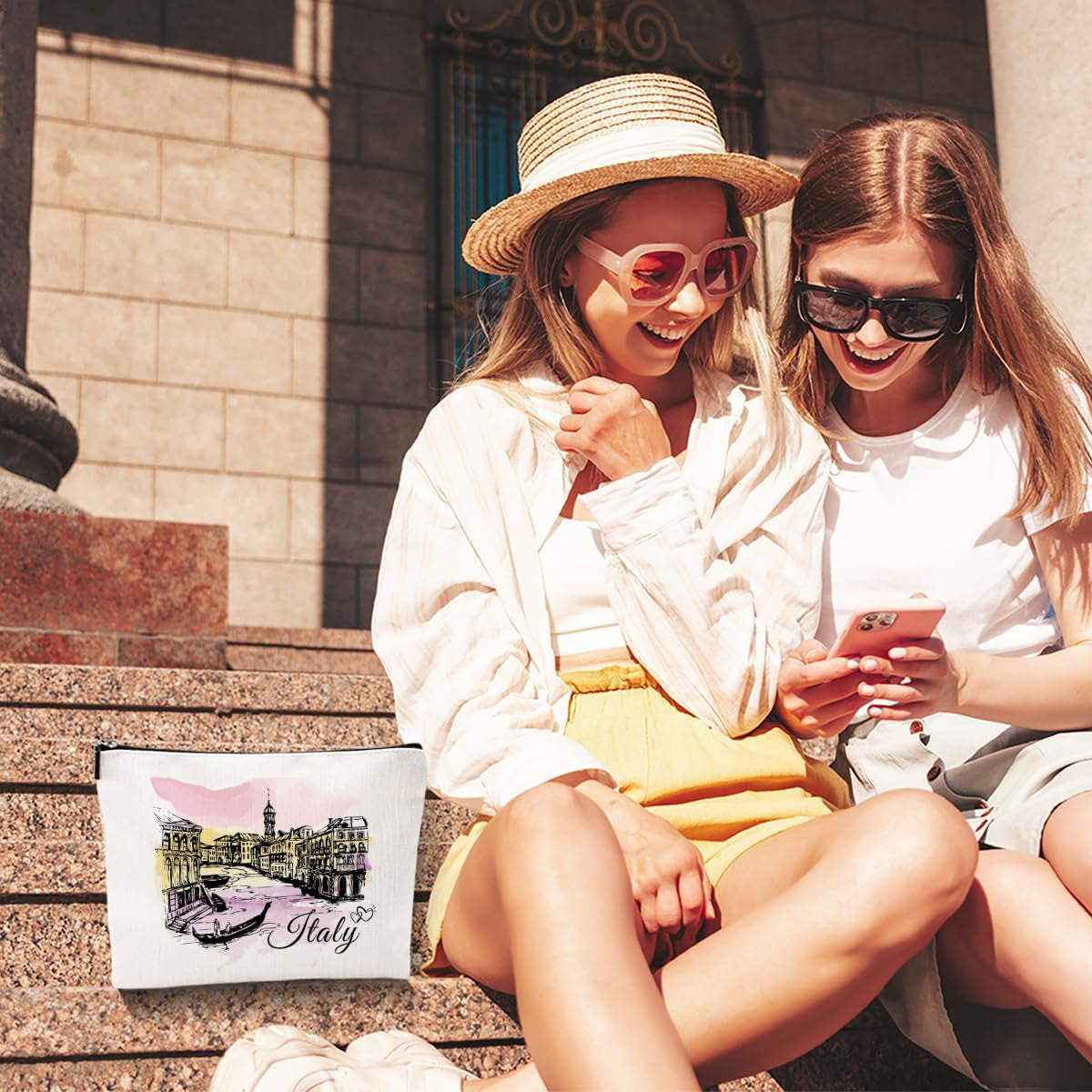 Italy Travel Makeup Bag – Funny Italian Cosmetic Pouch, Perfect Souvenir or Gift for Women, Friends & Bridesmaids