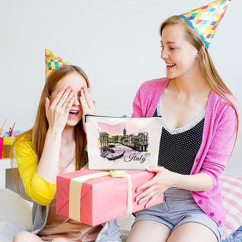 Italy Travel Makeup Bag – Funny Italian Cosmetic Pouch, Perfect Souvenir or Gift for Women, Friends & Bridesmaids