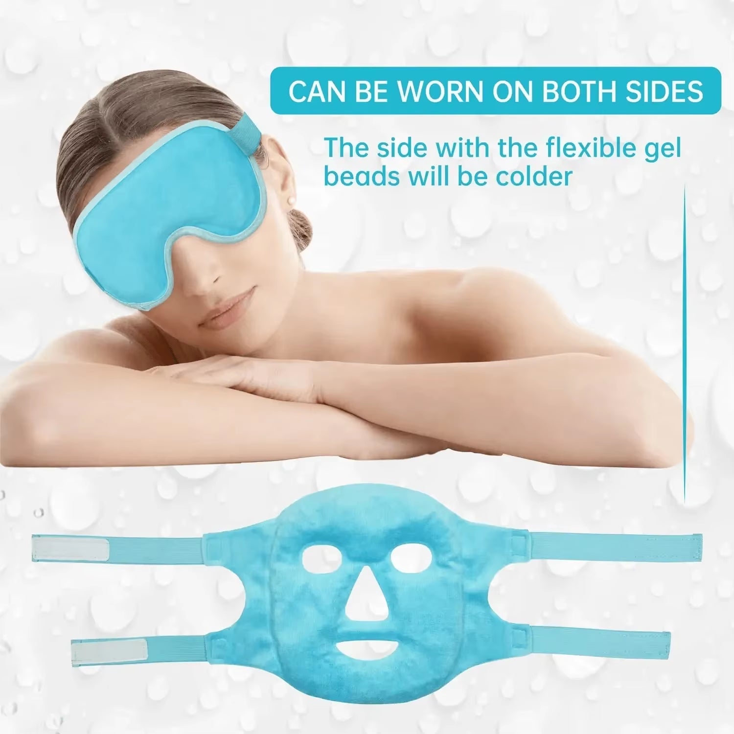 Cooling Face & Eye Mask  for Relaxation, Puffiness Relief & Spa Sleep Therapy