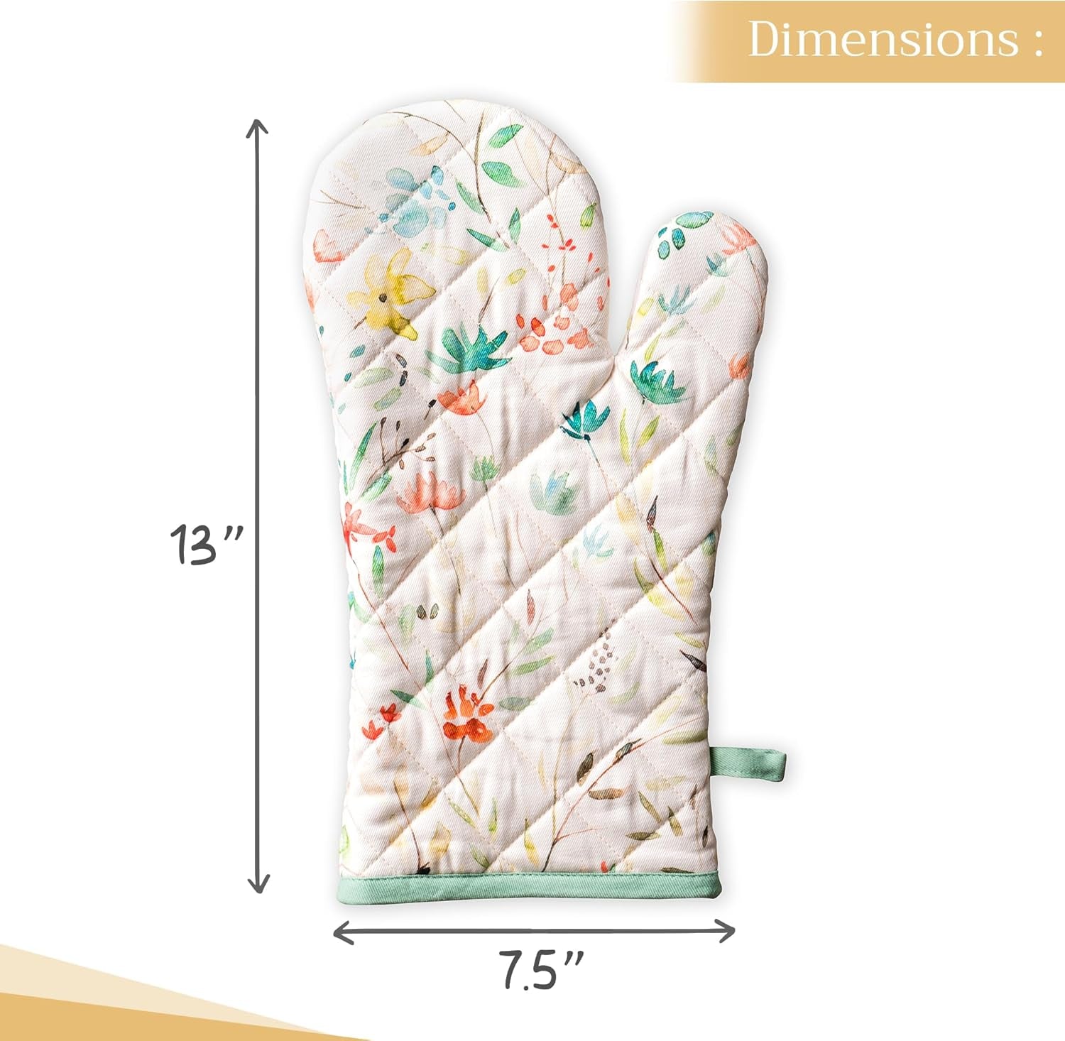 Maison d'Hermine 100% Cotton Oven Mitt – 7x13” Heat-Resistant Glove for Cooking, Baking & BBQ (Colmar, 1-Pack)