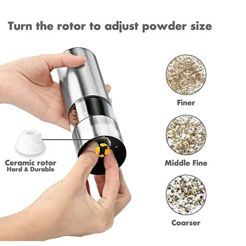 Stainless Steel Electric Salt/Pepper Grinder 