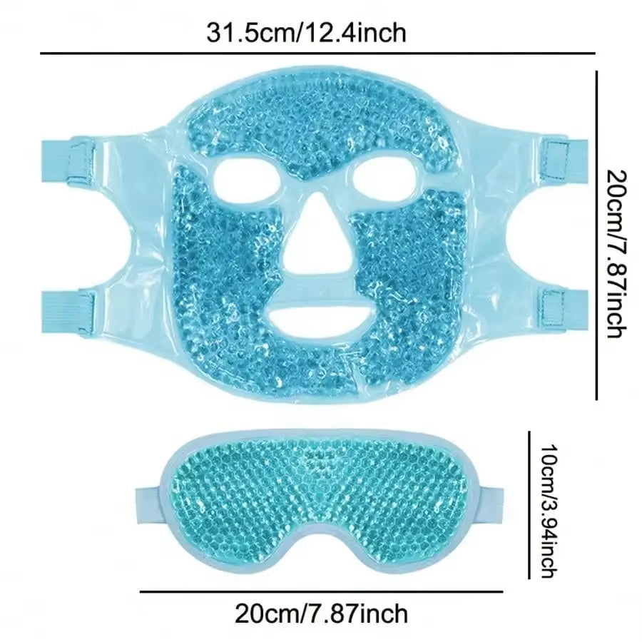 Cooling Face & Eye Mask  for Relaxation, Puffiness Relief & Spa Sleep Therapy