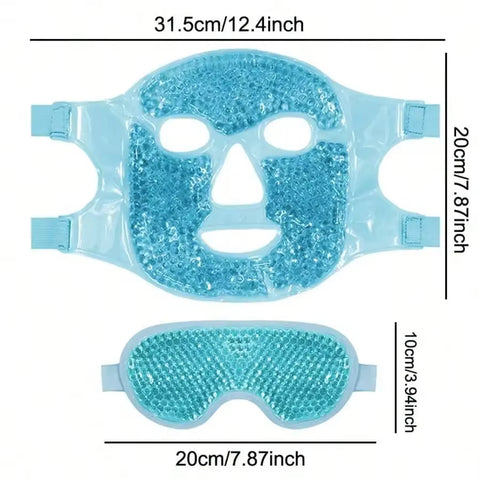 Cooling Face & Eye Mask  for Relaxation, Puffiness Relief & Spa Sleep Therapy